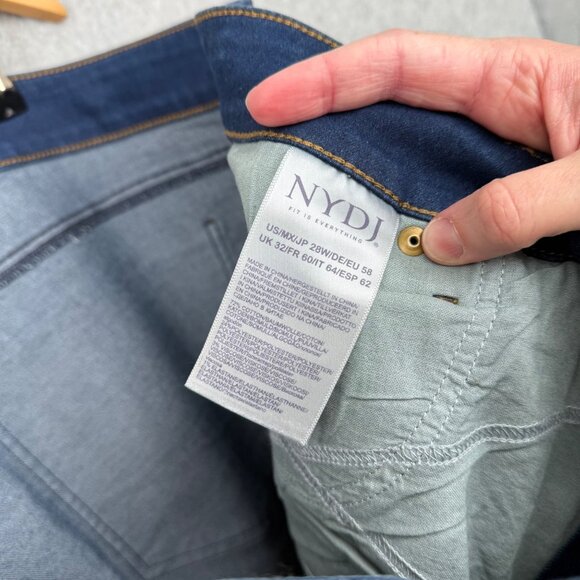 NYDJ Marilyn Straight Leg Jeans Size 28W Cooper Dark Wash Denim Lift Tuck NEW - Picture 8 of 14